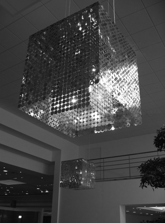 Bubble hanging square lamp large