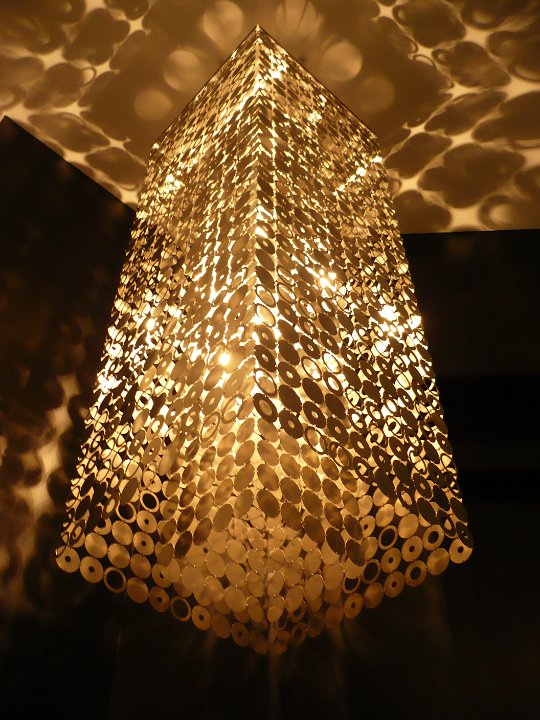 Bubble hanging square lamp long