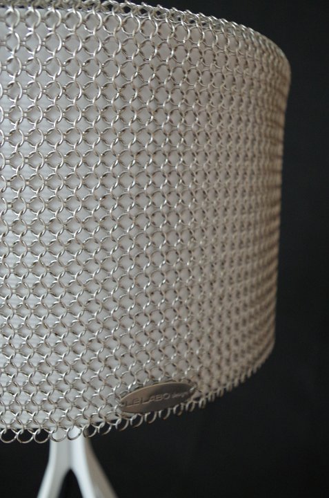 Chainmail clad table lamp