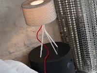 Chainmail clad table lamp